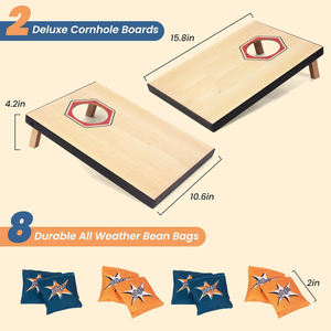 Artisanat du bois, <span class=keywords><strong>jeu</strong></span> <span class=keywords><strong>de</strong></span> Cornhole, <span class=keywords><strong>jeu</strong></span> <span class=keywords><strong>de</strong></span> lancer <span class=keywords><strong>de</strong></span> sacs <span class=keywords><strong>de</strong></span> haricots en MDF 16 x 11 pouces, rangement intégré, poignées <span class=keywords><strong>de</strong></span> transport pratiques et 8 sacs <span class=keywords><strong>de</strong></span> haricots <span class=keywords><strong>de</strong></span> qualité supérieure - Product Image 5