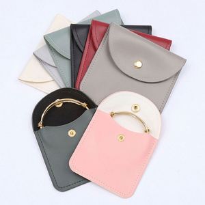 Pochette à bijoux en velours rose de qualité supérieure personnalisable avec boucle dorée, pochette cadeau pour collier, sacs promotionnels de qualité pour bijoux - Product Image 1