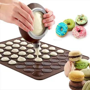 Folha de Silicone Macaron Pastelaria Forno Molde de Cozimento Mat 48 Cavidade Mold DIY Bakeware Macaron Mat