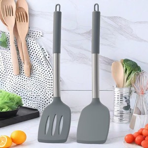 <b>Silicone</b> Spatula Set 2 Piece Heat Resistant For Stir Fry Pan Frying Non Stick Cooking Steak Spatula - Product Image 4