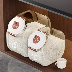 Atacado Durável <span class=keywords><strong>Dog</strong></span> Cat Food Storage Bucket Grande Capacidade Food Grade Pet Recipiente à Prova de Umidade Selado Elegante Moderno - Product Image 5