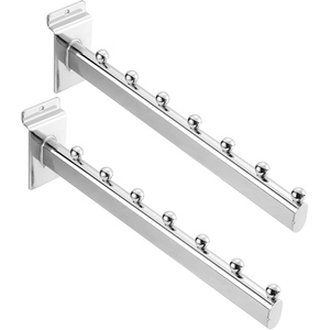 Customize 19mm Round Tube 5 Balls Clothing <b>Hooks</b> Slatwall Metal Slotted Wall <b>Hook</b> for Mdf - Product Image 1