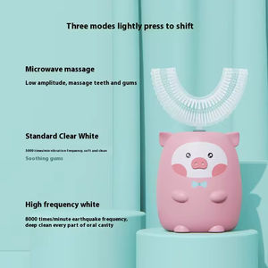 Brosse à dents électrique pour enfants en forme de U, intelligente, puissante, en silicone, ultrasonique, blanchissante, modèle 2024 amélioré - Product Image 3