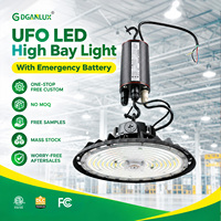 Lampes LED UFO haute luminosité IP65 étanches 150lm/W 150W 200W 240W avec driver d'urgence pour usine