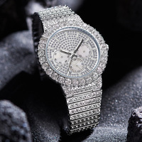 Montres de sport scintillantes PINTIME PT 007 avec strass, montres de luxe pour hommes, montres à quartz étanches personnalisées, style hip-hop, lumineuses