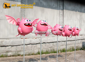 Statue de monstre chauve-souris rose de dessin animé, thème parc d'attractions MY DINO FD048 - Product Image 6