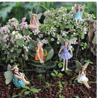 Figurines de fées miniatures en résine en gros, accessoires de jardin pour la décoration extérieure, de la cour, de la maison et des plantes en pot, style artificiel