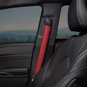 2 protections de ceinture de sécurité en cuir Nappa de luxe, avec sangle d'épaule étendue et fermeture Velcro souple, compatibles avec Benz, Audi, VW, <span class=keywords><strong>Ford</strong></span> - Product Image 6