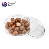 Boîtes d'emballage alimentaire en plastique dur Cracker Dessert Chocolat Bonbons Transparent Dessert Rond Conteneur