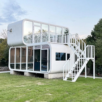 Cabine Mobile Capsule Personnalisée d'Usine Chinoise, Maison Préfabriquée en Conteneur avec Cuisine et Salle de Bain pour Hôtels