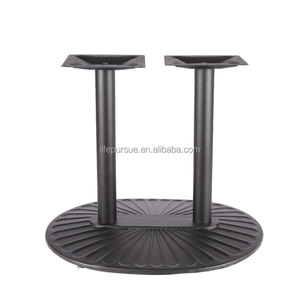 Socle de table ovale Lifepursue Nostalgia pour restaurant, <span class=keywords><strong>style</strong></span> rétro à double <span class=keywords><strong>colonne</strong></span>, mobilier de salle à manger et de bar - Product Image 1