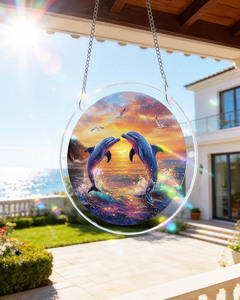 Attrape-soleil en cristal artificiel Baleine bleue, thème océan romantique, pour anniversaire et Noël, ornement artistique pour fenêtre intérieure - Product Image 3