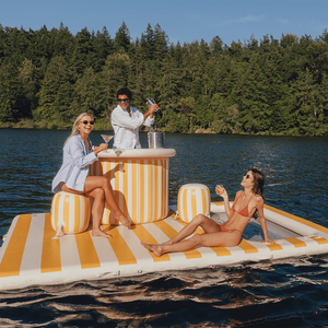 Isla Flotante <span class=keywords><strong>Gigante</strong></span> Cabana DWF de PVC, Sofá Inflable, Plataforma Flotante para Bar Acuático, Muelle Inflable con Toldo - Product Image 4