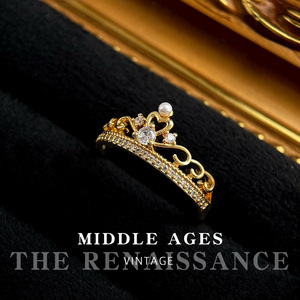 Vintage phong cách Pháp hợp thời trang của phụ nữ nặng craftsmanship Zircon Vòng Bộ sưu tập ánh sáng sang trọng cao cấp Cảm thấy có thể điều chỉnh - Product Image 4