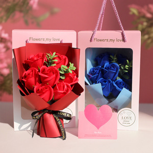 Confezione <span class=keywords><strong>Regalo</strong></span> con 7 Rose di Sapone, Souvenir Artigianale per <span class=keywords><strong>San</strong></span> <span class=keywords><strong>Valentino</strong></span>, Festa della <span class=keywords><strong>Donna</strong></span> e Altre Festività - Product Image 1