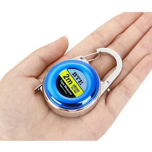 Mini ruban à mesurer de 2 m en acier au carbone, à rappel automatique, avec logo porte-clés, étui haute visibilité - Portable - Product Image 6