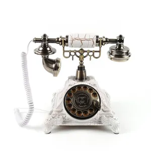 卸売新着ヴィンテージホワイトクロームブロンズゴールド電話ゲストブックロータリーキーパッド録音オーディオゲストブック電話