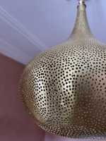 Lampe suspendue en laiton, abat-jour marocain, lustre fait à la main