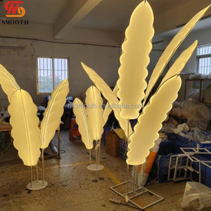 SMOOTH Exquisite Banana <b>Tree</b> Leaf <b>LED</b> Road Lead Wedding Stage Layout Props <b>Lighted</b> Floor Lamp T Station Decoration - Product Image 2