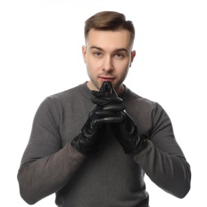 Men's Black Leather <strong>Gloves</strong>, <strong>Winter</strong> Warm Driving <strong>Gloves</strong>, Sheepskin Touch Screen <strong>Gloves</strong>, Leather <strong>Gloves</strong>, Customized - Product Image 6
