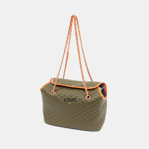 Porte-animaux de luxe en cuir solide, portable, pliable, avec fermeture éclair métallique sur le dessus, pour oiseaux, vélo et voiture - Product Image 4