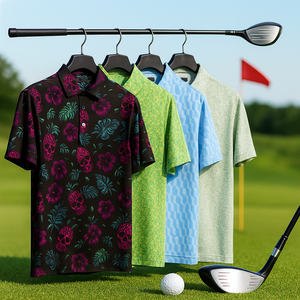 Custom logo Design Pattern All Over Printing Sublimation Performance Quick Dry 50/50 Blend Men's Polo Shirts