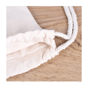 Pochette en toile personnalisée avec logo imprimé, vente en gros, emballage alimentaire économique, petite pochette en coton avec cordon de serrage, sac cadeau en lin pour le shopping - Product Image 5