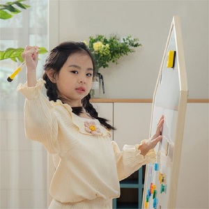 <span class=keywords><strong>Pizarra</strong></span> Educativa para Dibujar en Casa, Marco de Madera Maciza de Teca, <span class=keywords><strong>Pizarra</strong></span> Blanca y Negra, Juguete para Niños - Product Image 6