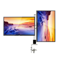 Autres accessoires d'ordinateur moniteur universel noir et blanc support d'affichage à double écran avec pince pour 14-24 pouces
