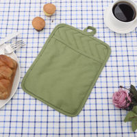 Support de casserole de poche en coton imprimé résistant à la chaleur dessous de plat pour la cuisson et la cuisson 7*9 pouces (vert)