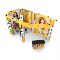 Cabine d'exposition en aluminium modulaire Portable 10x10 Twist Spiral Tower Showcase Tool Free Portable LED Light Display Trade Show