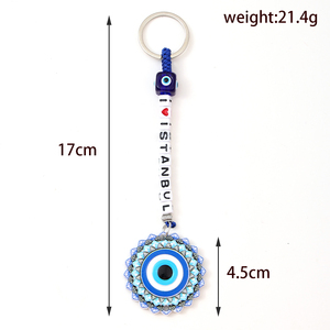 Portachiavi Pendente Rotondo <span class=keywords><strong>in</strong></span> Resina con Occhio del Diavolo, Souvenir Turistico di <span class=keywords><strong>Istanbul</strong></span>, Stampa UV Ecologica, Vendita all'Ingrosso - Product Image 5