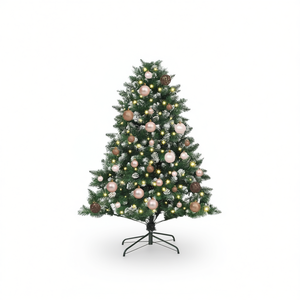 Albero di Natale Artificiale Verde 120 cm con 150 Luci LED Bianco Caldo, Controllo Manuale, Materiale Plastico - Product Image 1