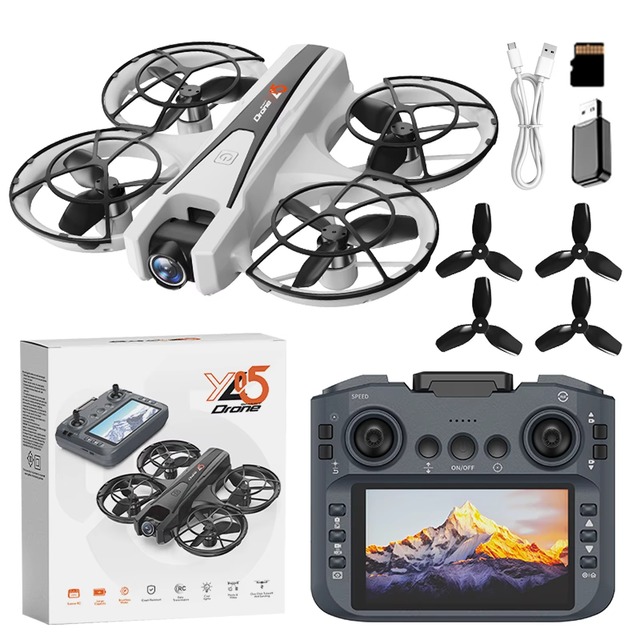 YL05 Mini Drone With Big Screen Remote Control 4k Camera Brushless Obstacle Avoidance Photography Drone Uav Optical Flow