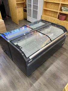 Congélateur vitrine incurvé pour supermarché, avec dessus en verre, pour glace - Product Image 5