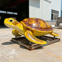 Modèle de tortue de mer motorisée réaliste en acier avec composants en silicone pour aquariums intérieurs/extérieurs, parcs océaniques et jeux éducatifs