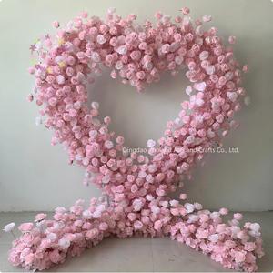 <span class=keywords><strong>ซุ้ม</strong></span>ดอกไม้<span class=keywords><strong>รูป</strong></span><span class=keywords><strong>หัวใจ</strong></span>สีชมพู H33, ดอกไม้เรยอน, ฉากหลังเวทีงานแต่งงาน, ของตกแต่งงานขอแต่งงาน - Product Image 5