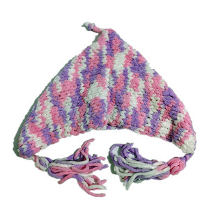 Gorro de Punto Hecho <span class=keywords><strong>a</strong></span> Mano SOLPOP con Orejeras, Cálido, Grueso, con Rayas Coloridas, Borlas Tejidas, Gorro Holgado de Chenilla con Cable de Ganchillo - Product Image 6