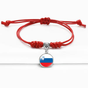 Nouveaux accessoires Bracelet en kevlar pour femme avec motif du drapeau national de la Serbie Pierre naturelle Rubis rouge Corde à main Longueur Modèle Yiwu 270062 - Product Image 5