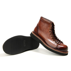 Nouvelle mode bottes à la mode haut <span class=keywords><strong>costume</strong></span> de travail bottes en cuir véritable pour hommes bottes de mode à la mode pour hommes - Product Image 4
