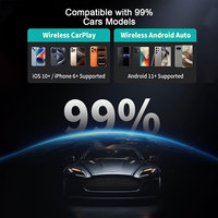 Adaptador CarPlay Inalámbrico 5.8G Sin Latencia, Panel de Diamantes Refrigerante, Plug & Play, Bluetooth 5.4, de Cableado a Inalámbrico para Apple