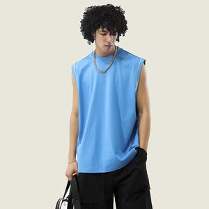 Vente en gros – T-shirt décontracté tricoté double couche en coton et polyester lavé, 250 g/m², respirant, séchage rapide, personnalisé pour homme, idéal pour la gym - Product Image 1