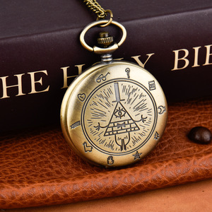 Montre de poche vintage en alliage, boîtier en quartz, style Bill Cipher, analogique, pendentif, collier, montre à chaîne pour homme, femme, enfant, cadeau, non étanche - Product Image 3