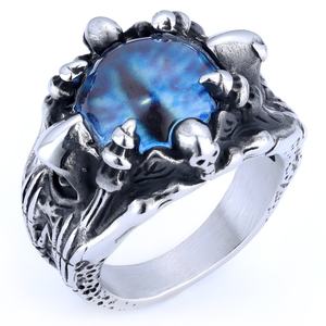 European and American Style Stainless Steel Ring Simple Hip Hop Personality Fashion in Red Yellow <b>Light</b> Blue - Product Image 5