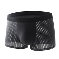 XX575 nuevos Calzoncillos Bóxer transpirables sexys de malla de seda helada para hombre