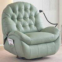 Geeksofa Salon Microfibre Tissu ou Cuir Fauteuil Pivotant Rembourré Moderne Siège Inclinable Canapé avec Support de Téléphone
