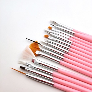 Ensemble professionnel de 15 stylos pour nail art, poils en nylon Kolinsky, manche en bois, outils de traçage et de peinture - Product Image 2