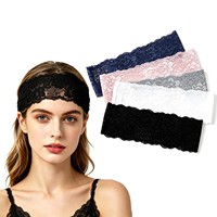 Nouvelle Tendance 2026 : Bandeaux de Mariée en Dentelle, Bandeaux Zigzag en Dentelle Extensible, Bandeaux Creux Élastiques en Dentelle pour Cheveux de Filles