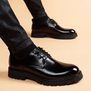 <span class=keywords><strong>Zapatos</strong></span> de cuero de <span class=keywords><strong>suela</strong></span> <span class=keywords><strong>alta</strong></span> de lujo para <span class=keywords><strong>hombre</strong></span>, <span class=keywords><strong>suela</strong></span> Oxford genuina y plantilla de cuero, color negro, formal, para negocios, para bodas - Product Image 6