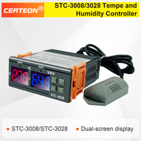 Thermostat numérique à double affichage 12V 24V 220V AC DC pour chauffage refroidissement humidificateur